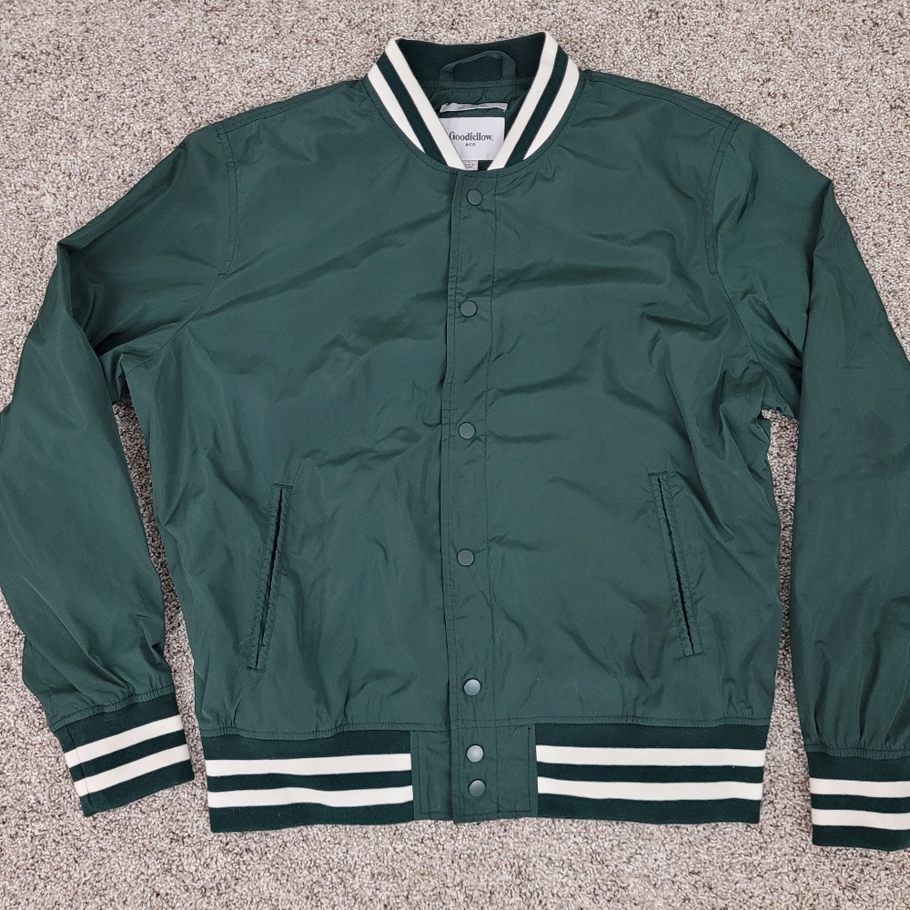 Goodfellow Lightweight Varsity Jacket Mens Large Green